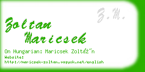 zoltan maricsek business card